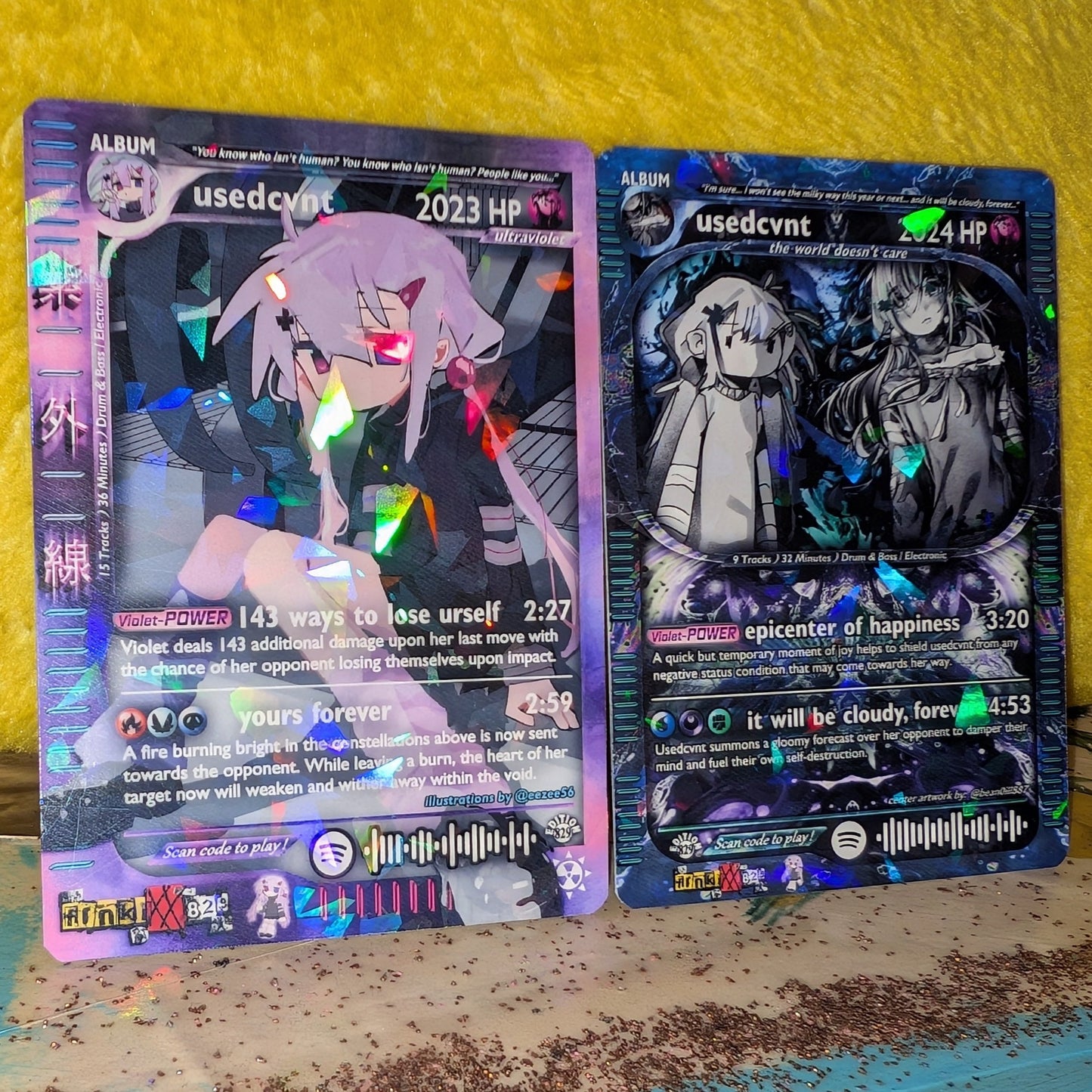 usedcvnt Holographic Trading Card Set