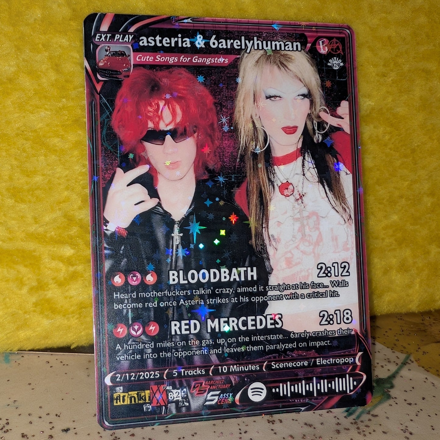 Asteria & 6arelyhuman Holographic Trading Card