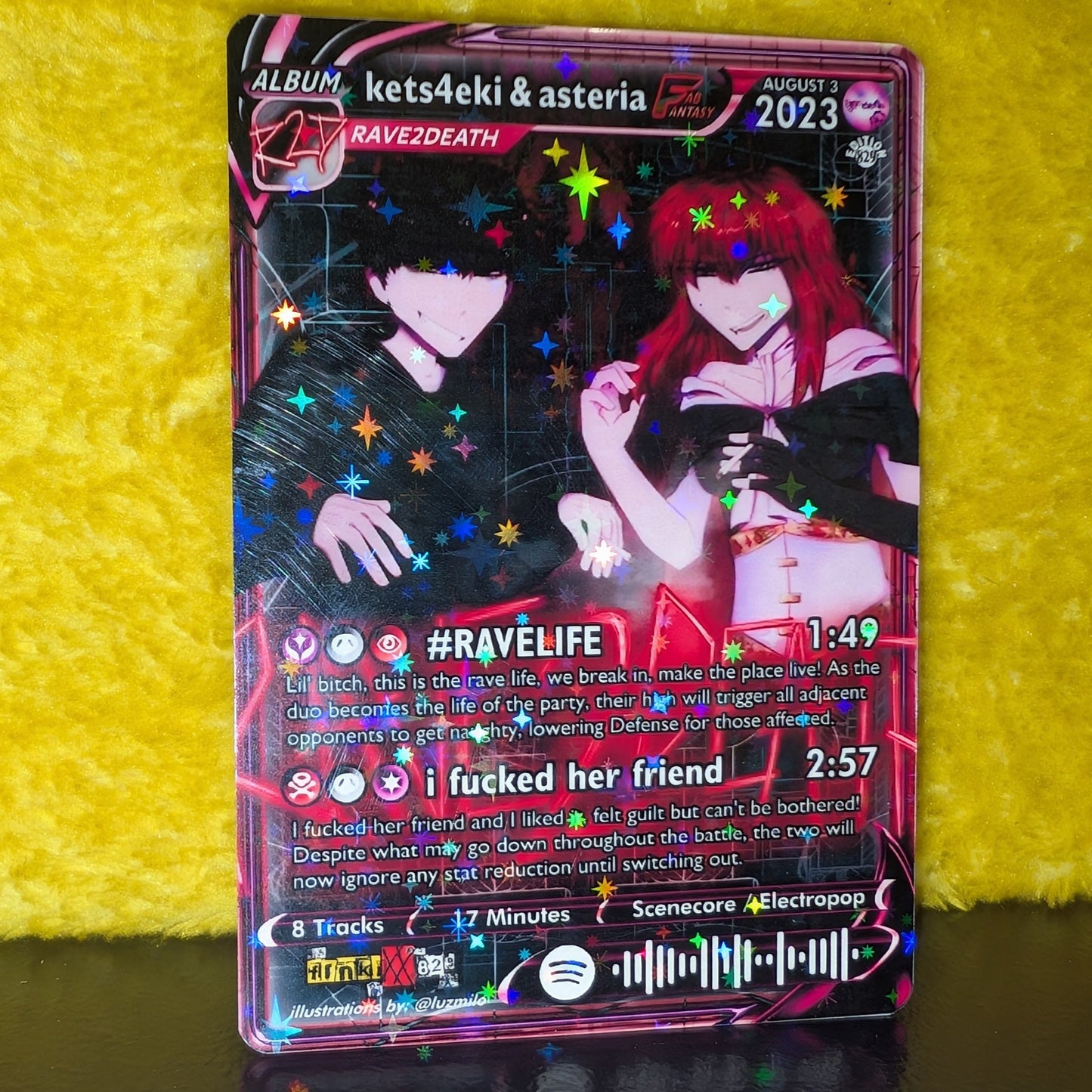 kets4eki & asteria - 'RAVE2DEATH' Holographic Trading Card