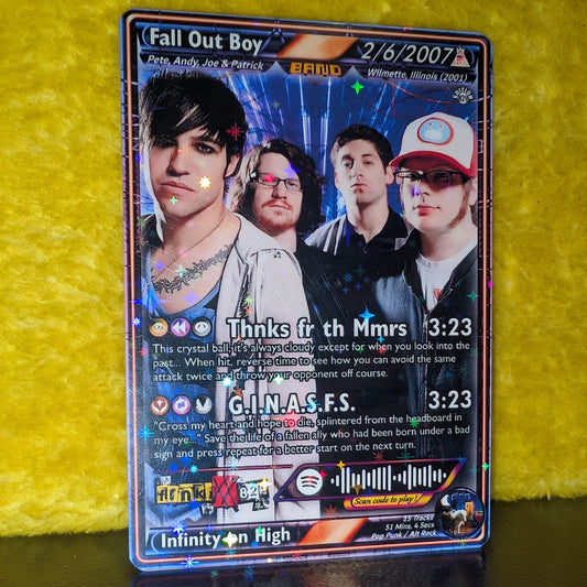 Fall Out Boy Holographic Trading Card