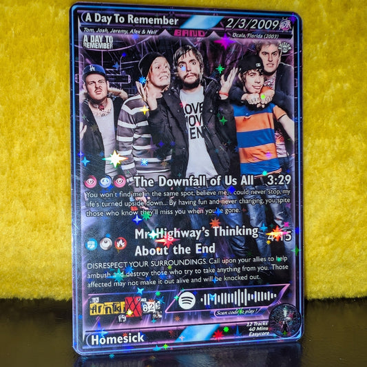 A Day To Remember Holographic Trading Card