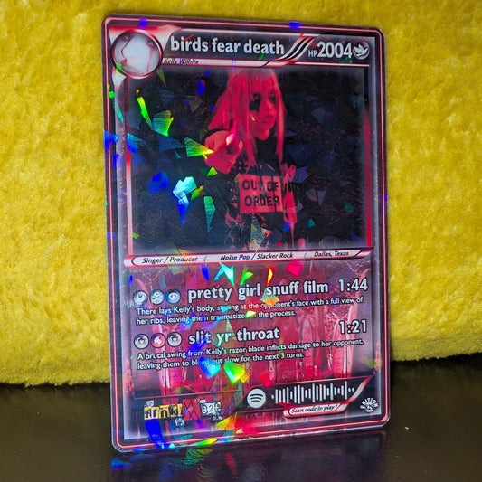 birds fear death Holographic Trading Card