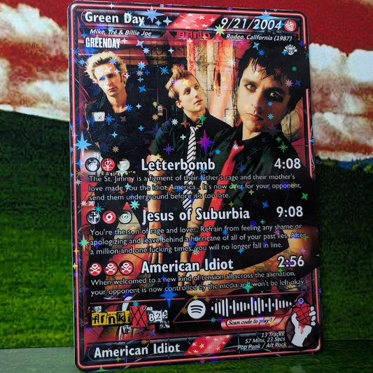 Green Day Holographic Trading Card