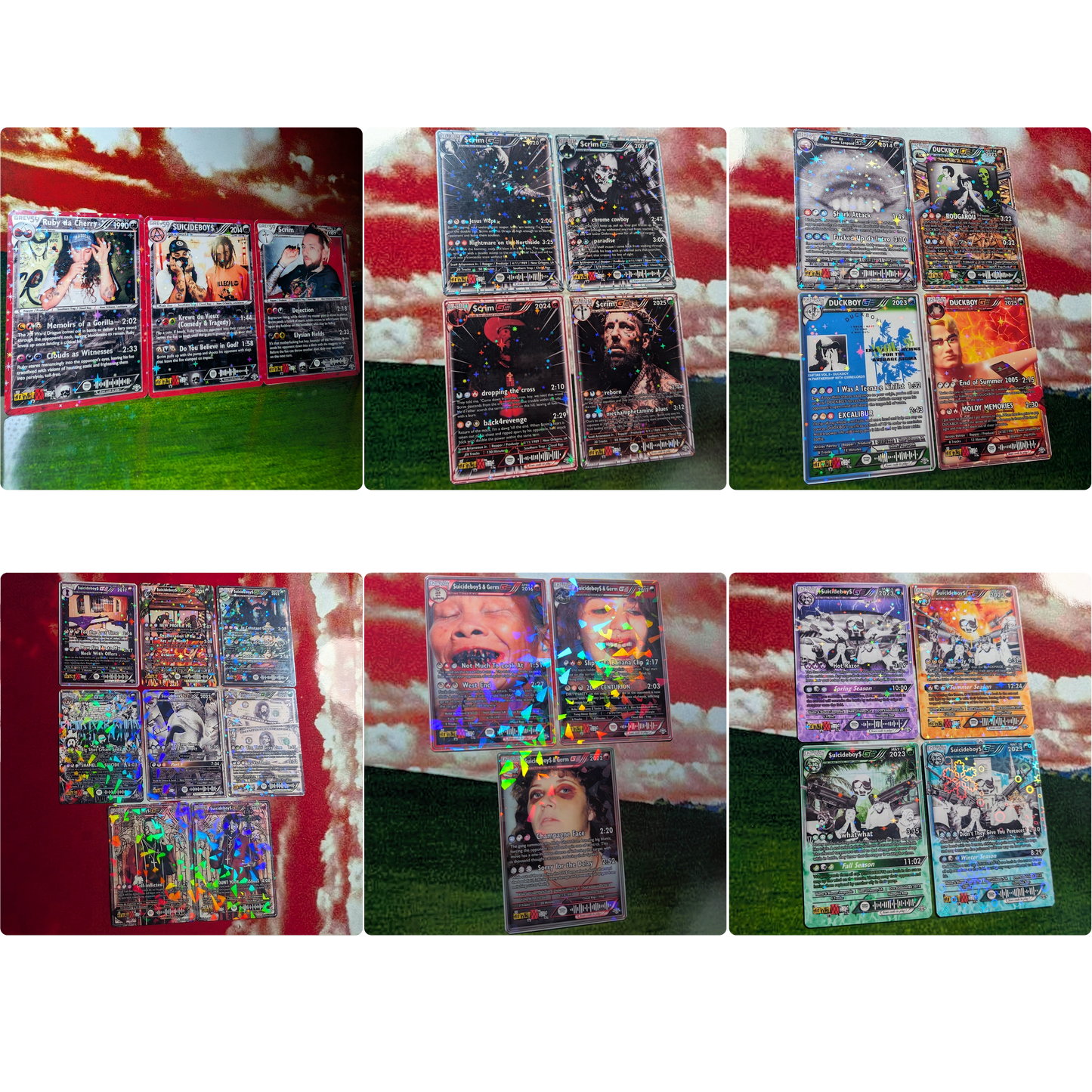 SUICIDEBOYS / Scrim / Ruby / G59 Holographic Trading Card Sets
