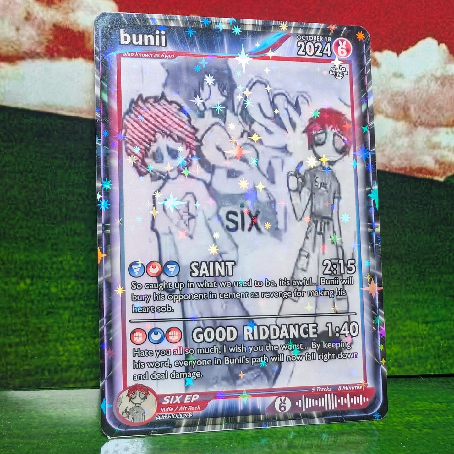 bunii / 6yari Holographic Trading Card Set