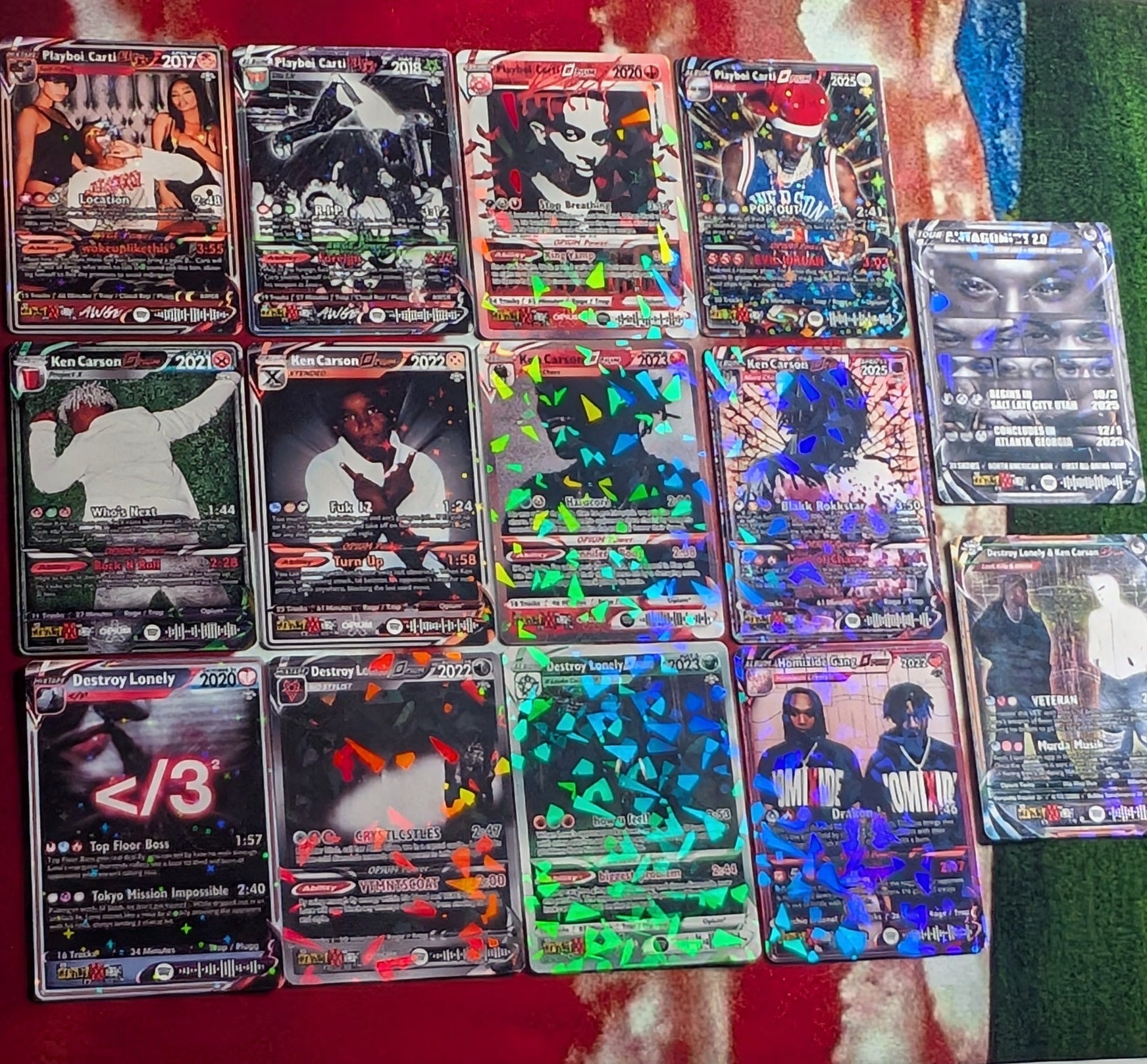 carti holographic trading cards Opium / Playboi Carti / Ken Carson / Destroy Lonely / Homixide Gang Ho – frnkiXX.829
