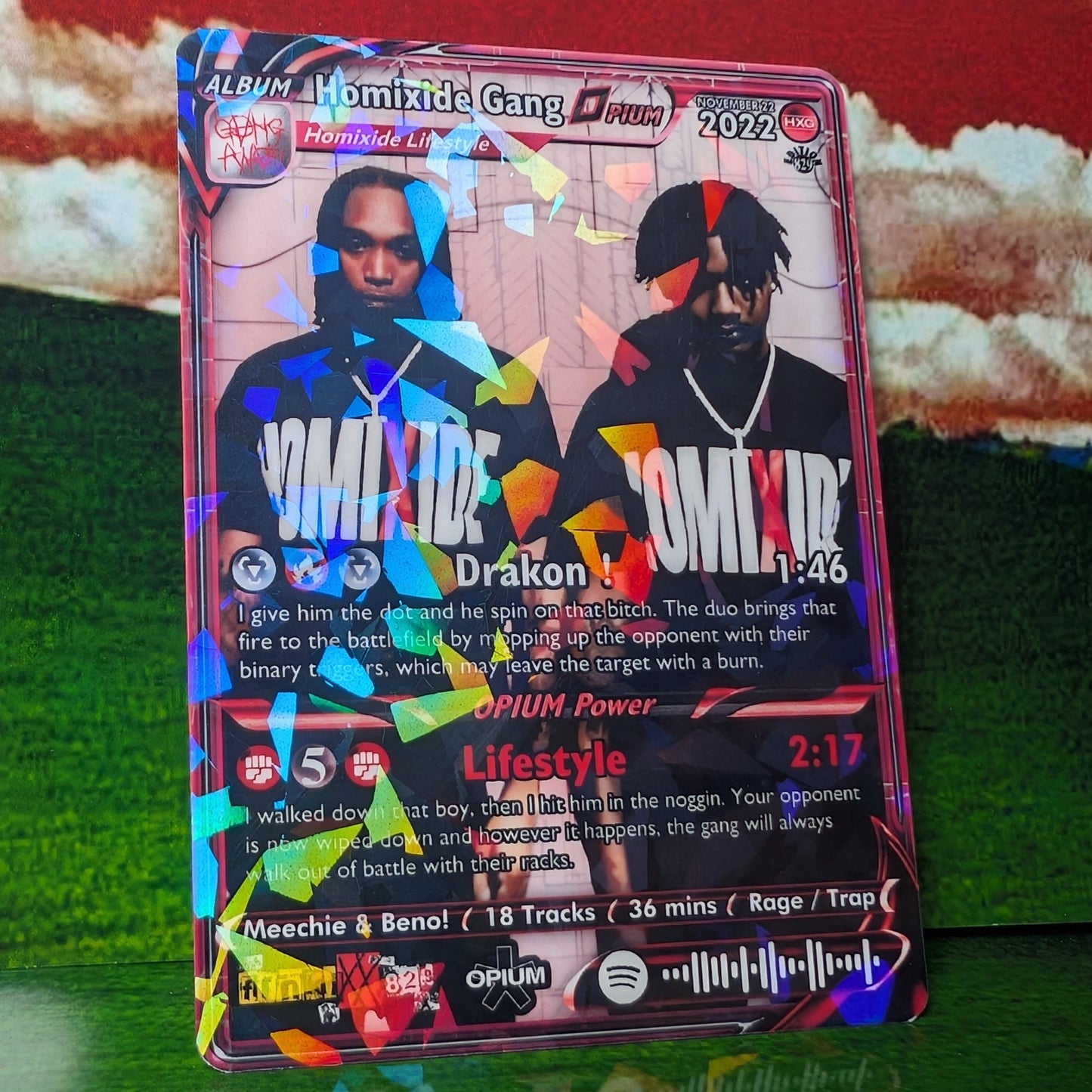 Opium / Playboi Carti / Ken Carson / Destroy Lonely / Homixide Gang Holographic Trading Card Sets