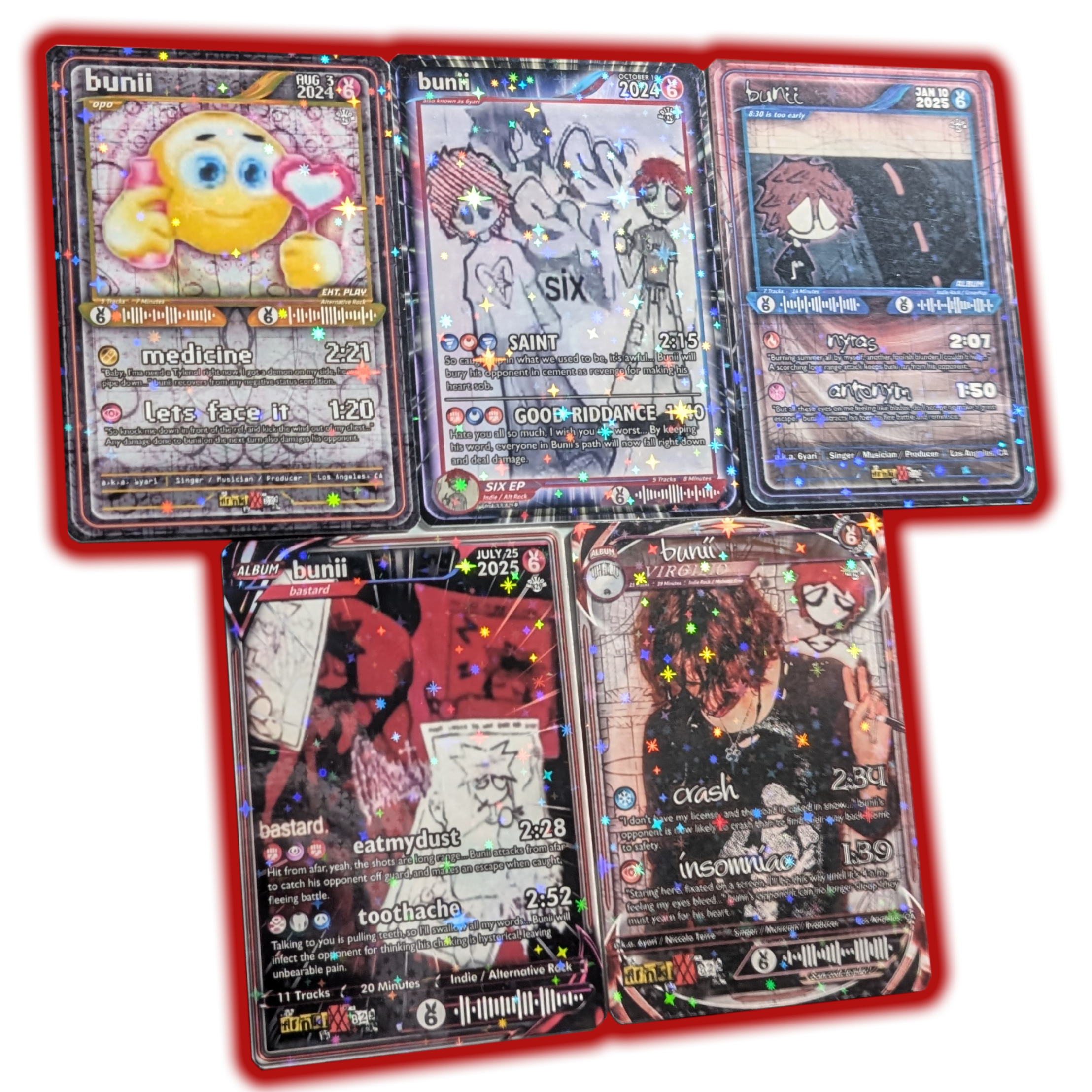 bunii / 6yari Holographic Trading Card Set – frnkiXX.829