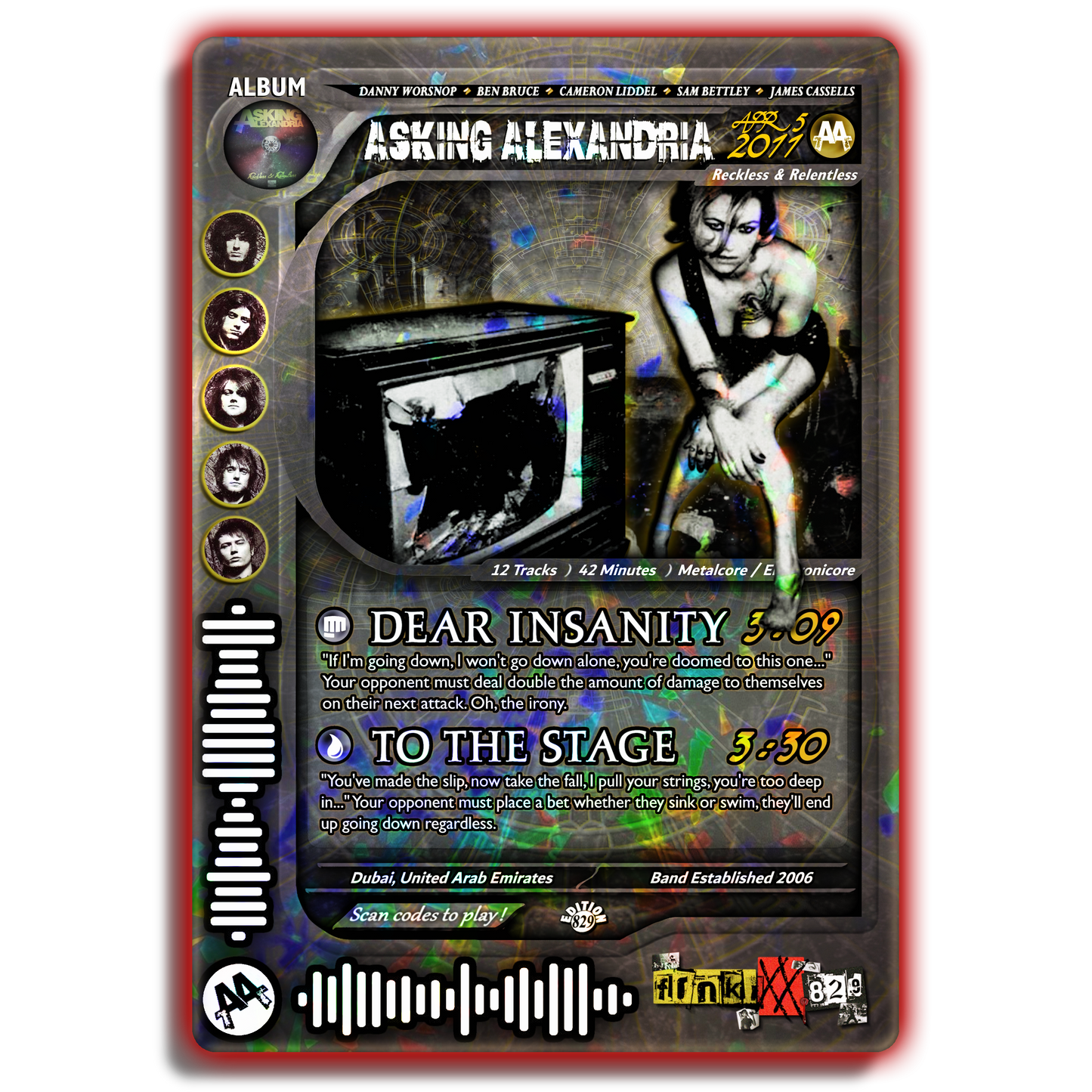 Asking Alexandria Holographic Trading Card Set