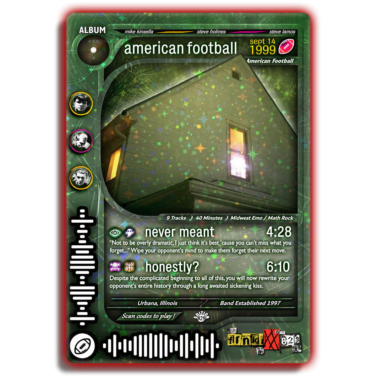American Football Holographic Trading Card