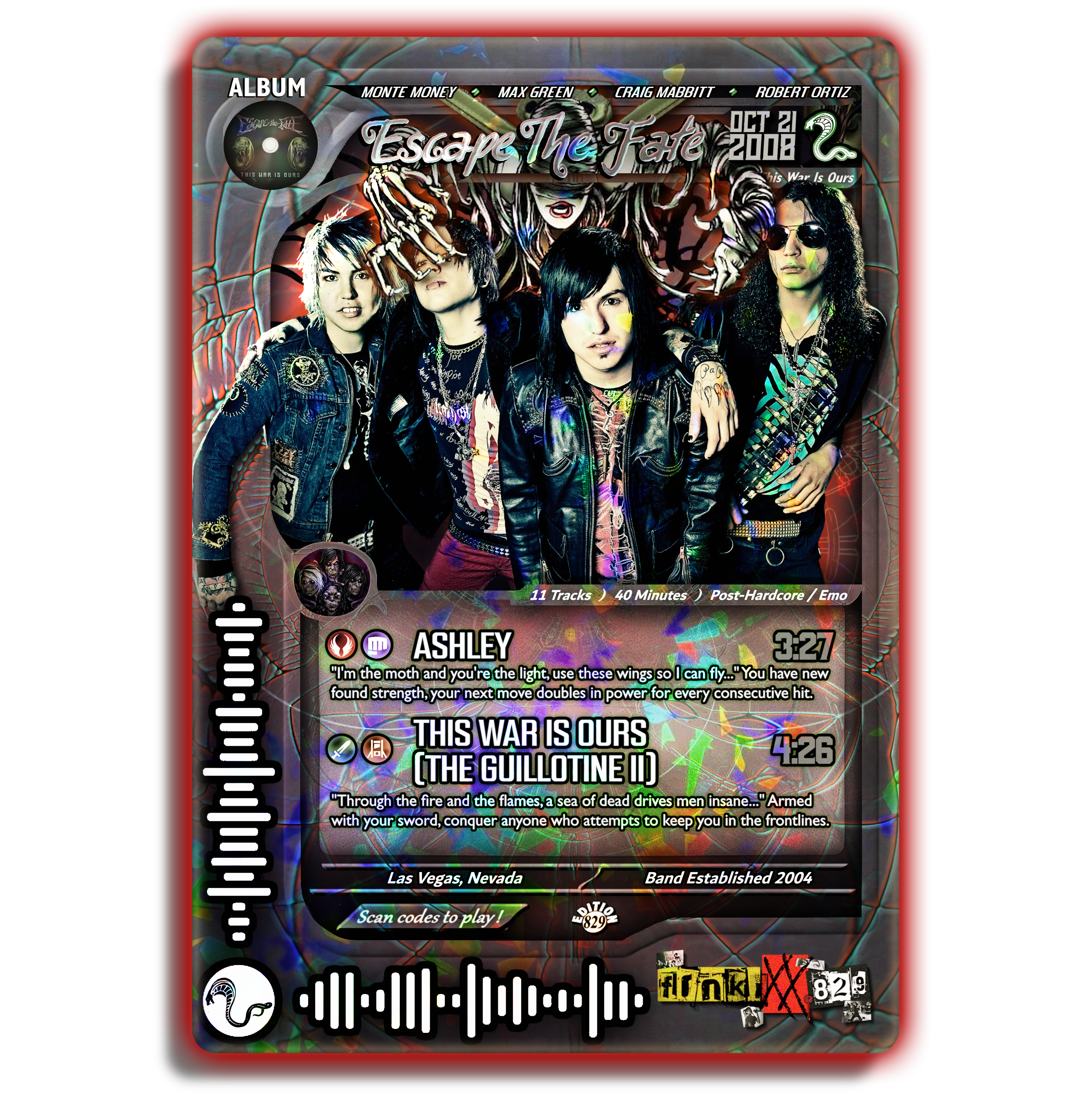 Escape The Fate Holographic Trading Card – frnkiXX.829