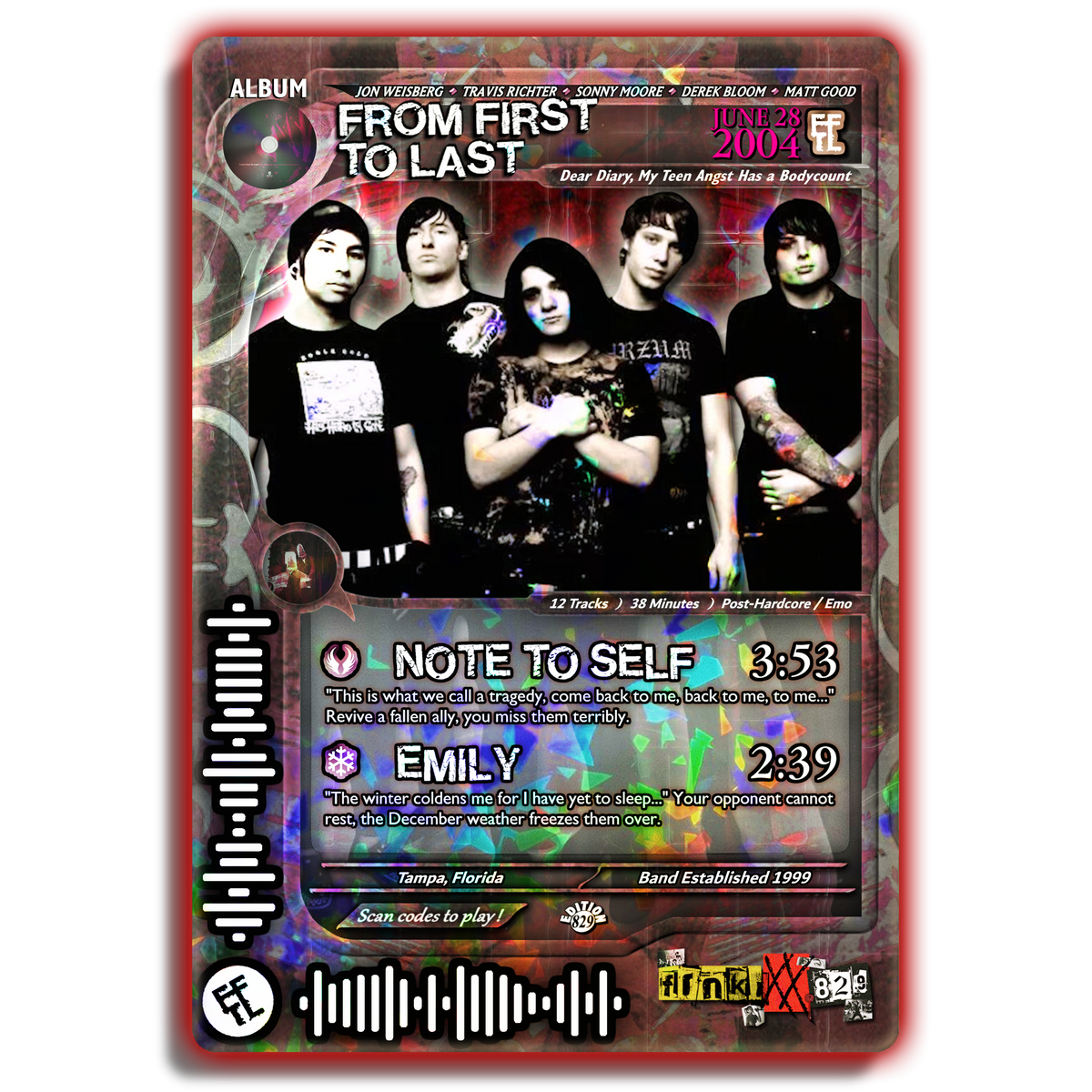 From First To Last Holographic Trading Card