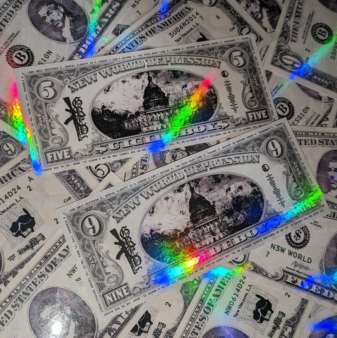 SUICIDEBOYS Holographic Dollar Bills
