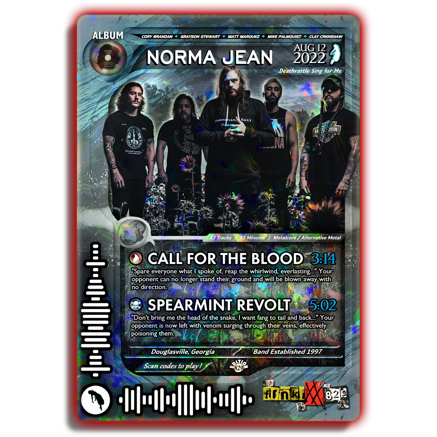 Norma Jean Holographic Trading Card Set