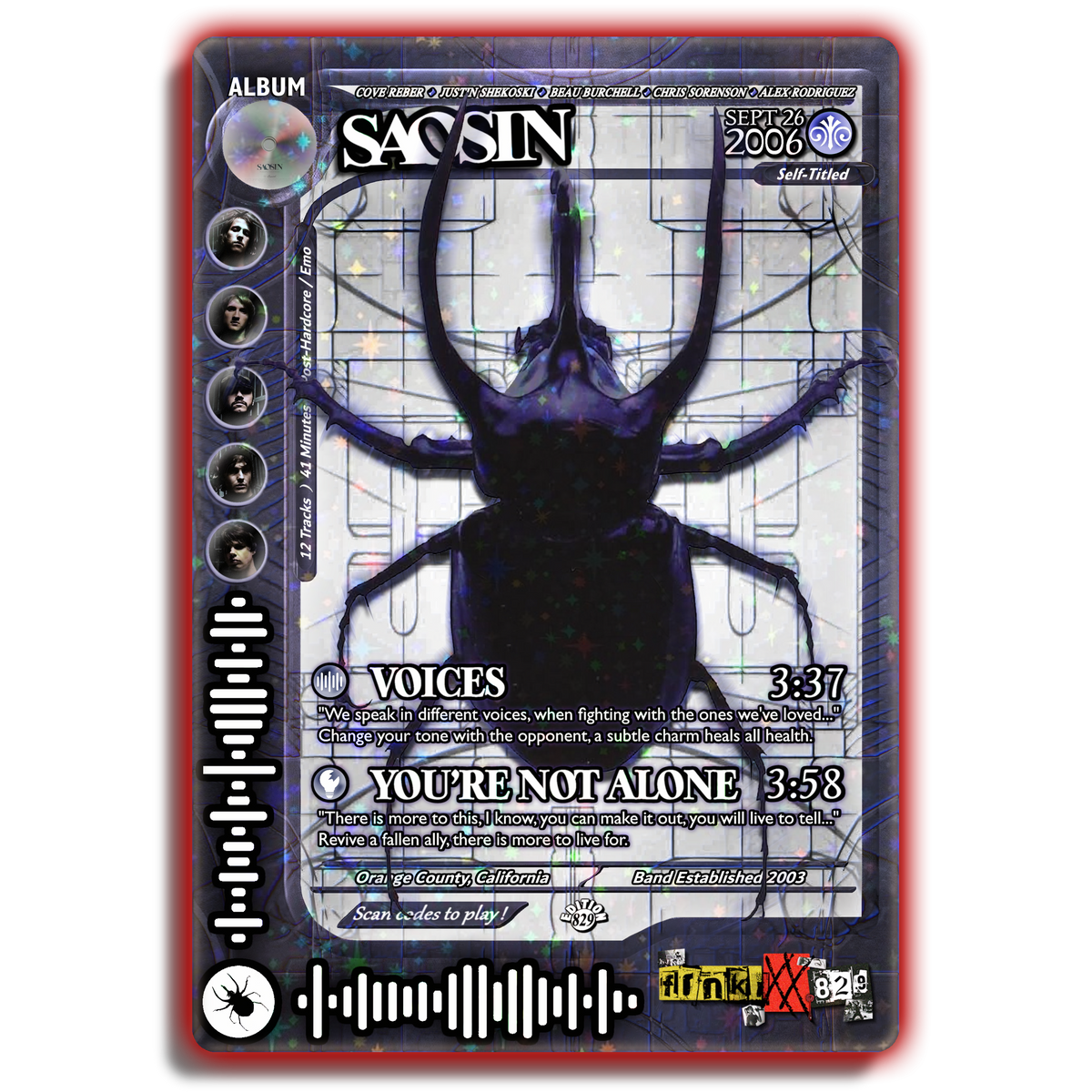 Saosin Holographic Trading Card
