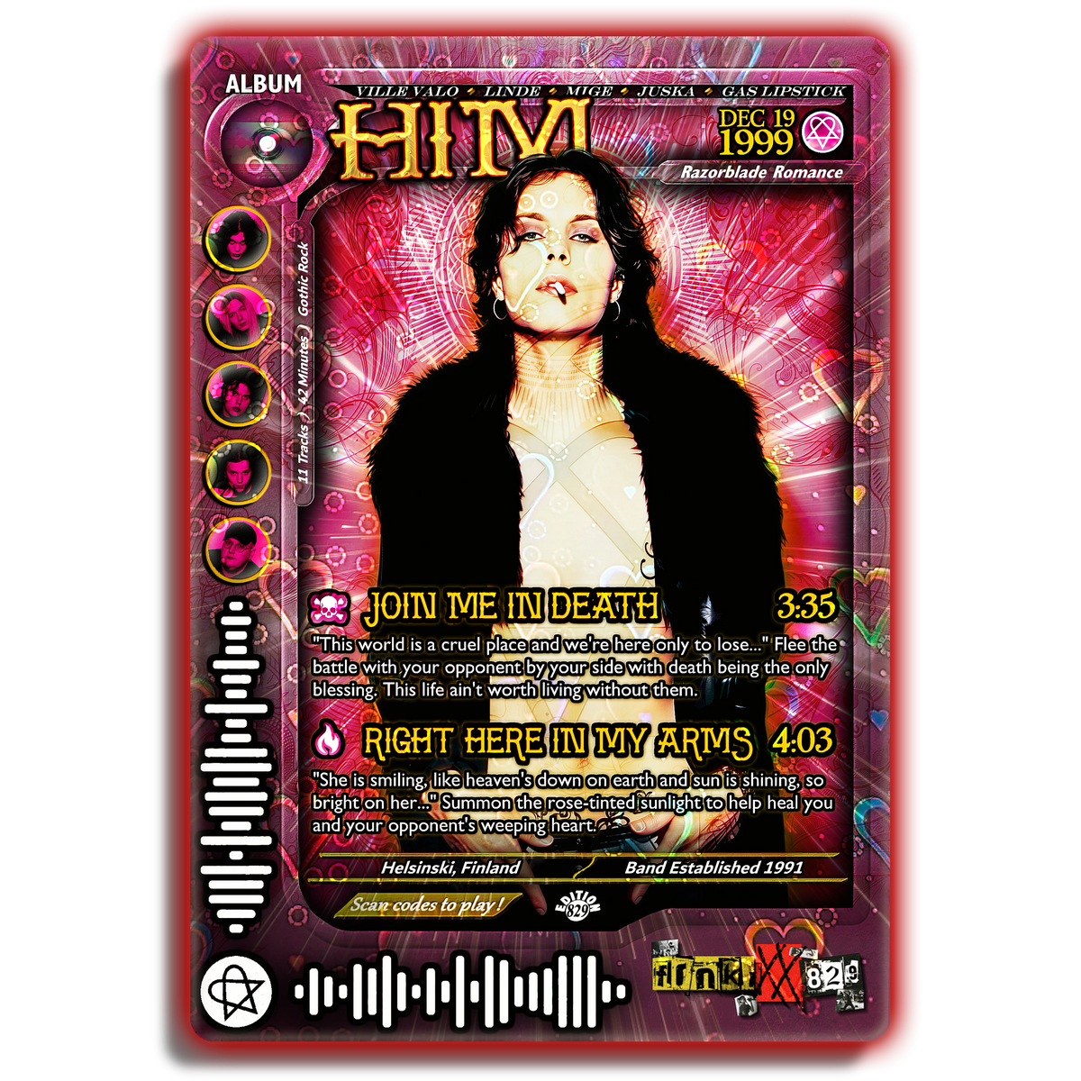 HIM Holographic Trading Card