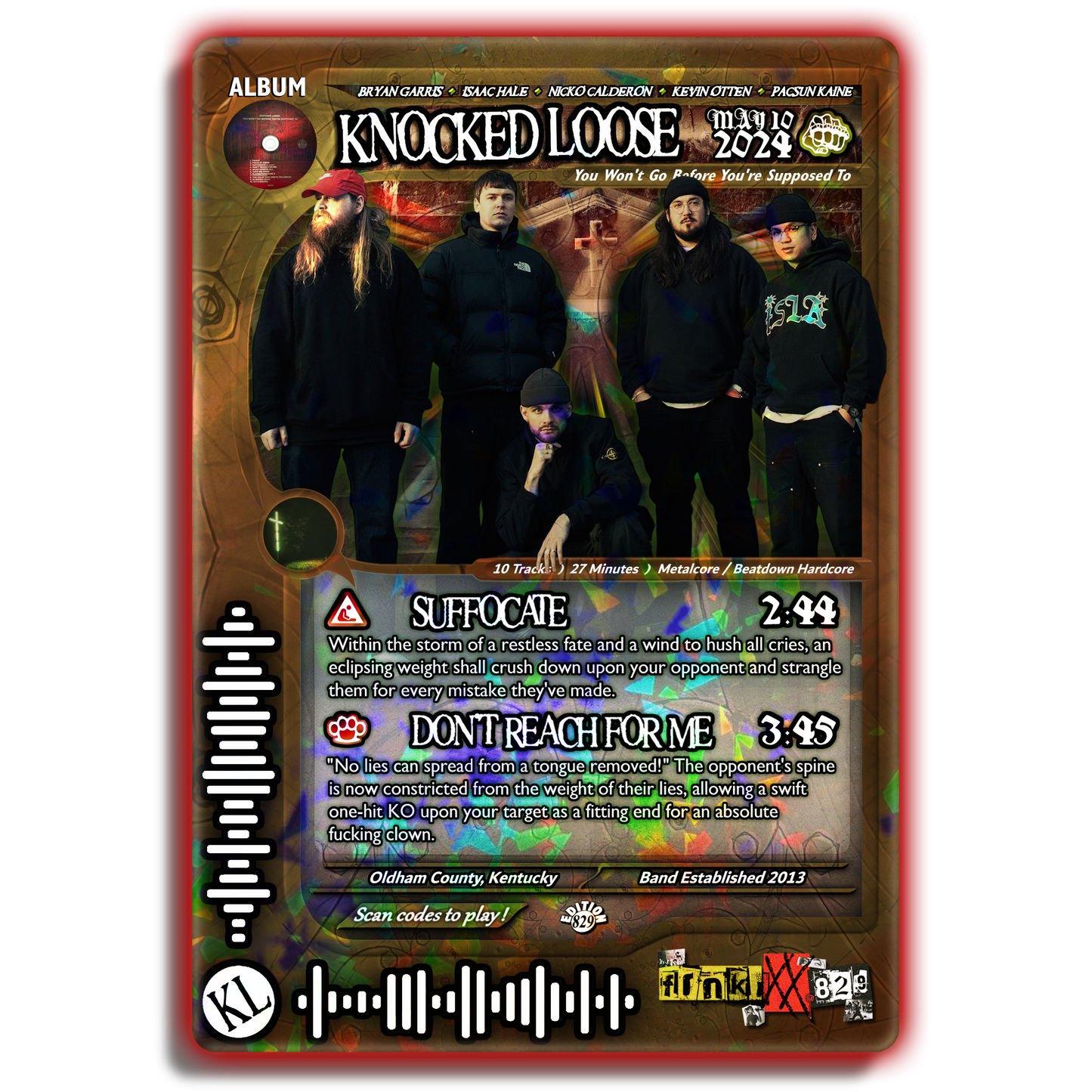 Knocked Loose Holographic Trading Card