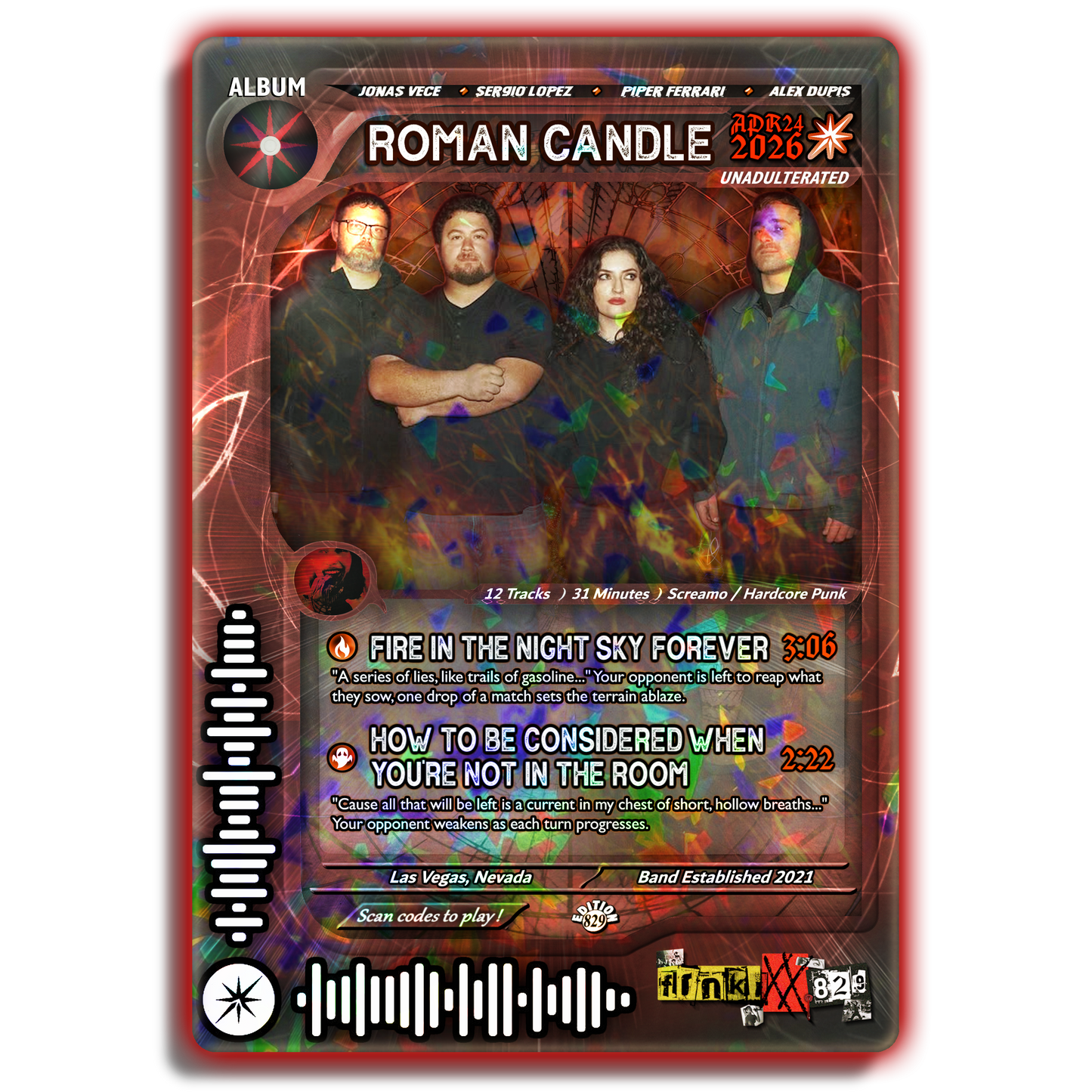Roman Candle Holographic Trading Card