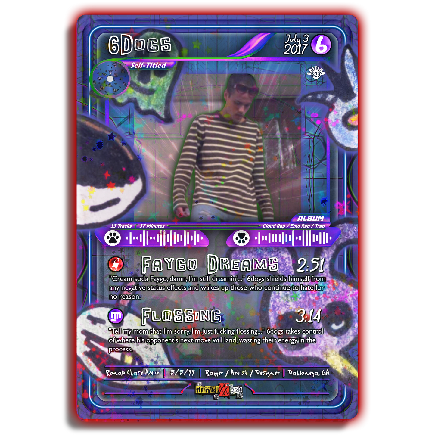 6dogs Holographic Trading Card