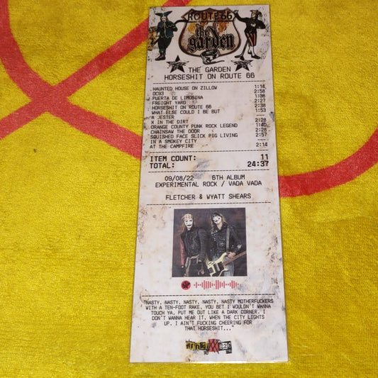 The Garden - 'Horseshit On Route 66' Receipt