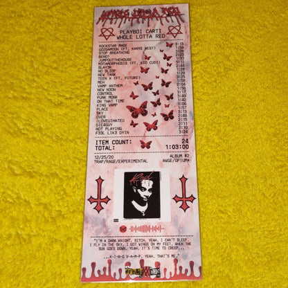 Playboi Carti - 'Whole Lotta Red' Album Receipt