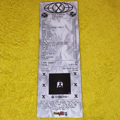 Ken Carson - 'XTENDED' Album Receipt