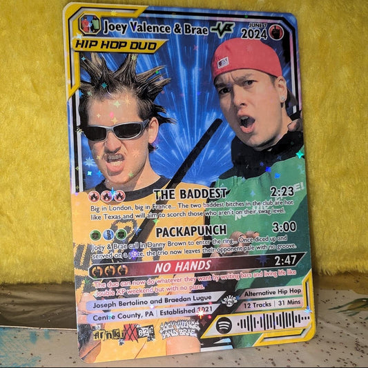 Joey Valence & Brae - "NO HANDS" Holographic Trading Card