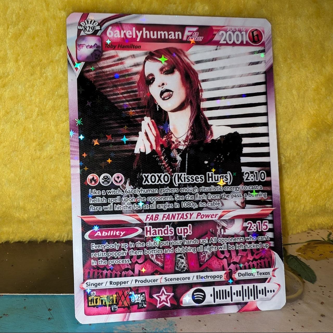 6arelyhuman Holographic Trading Cards