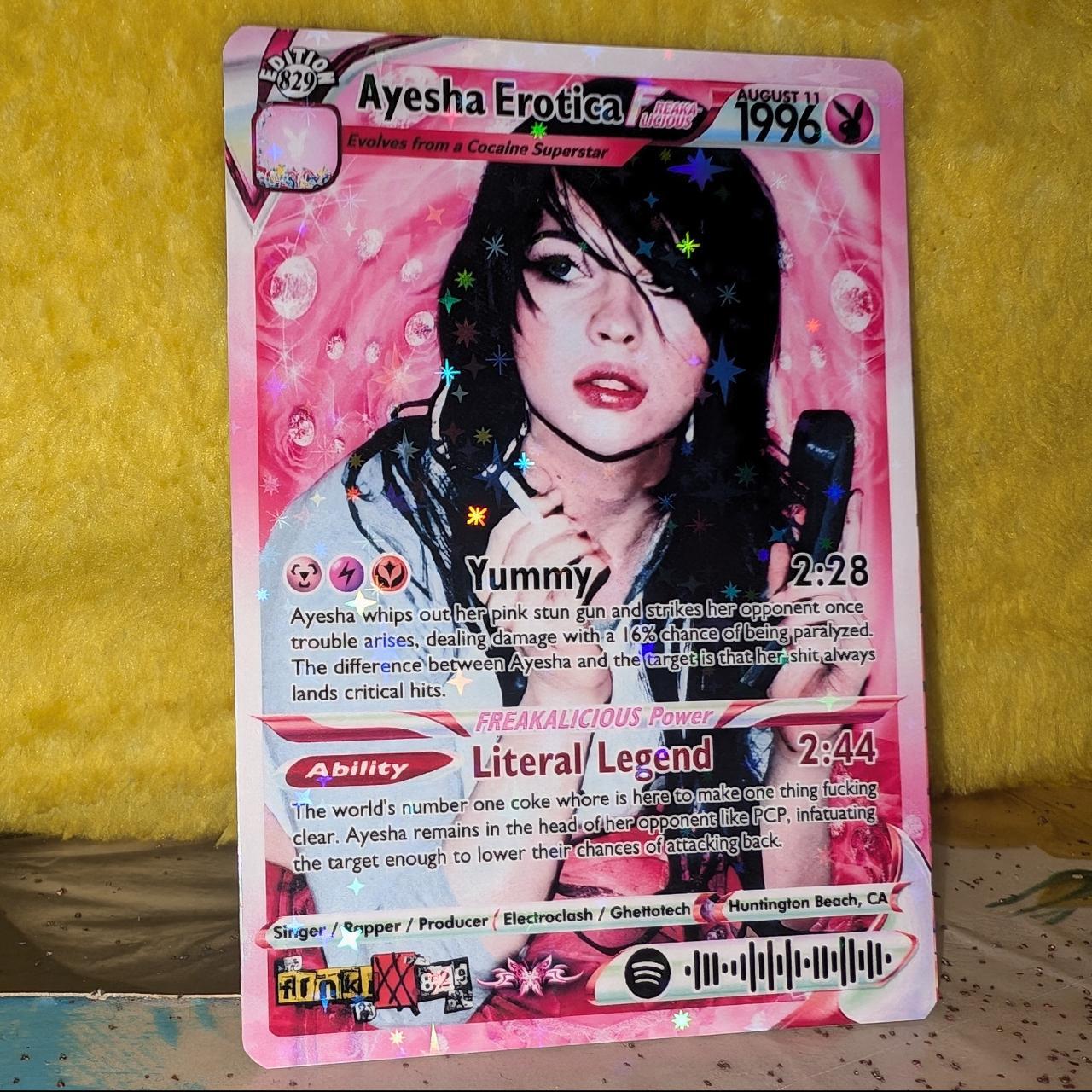 Ayesha Erotica Holographic Trading Card