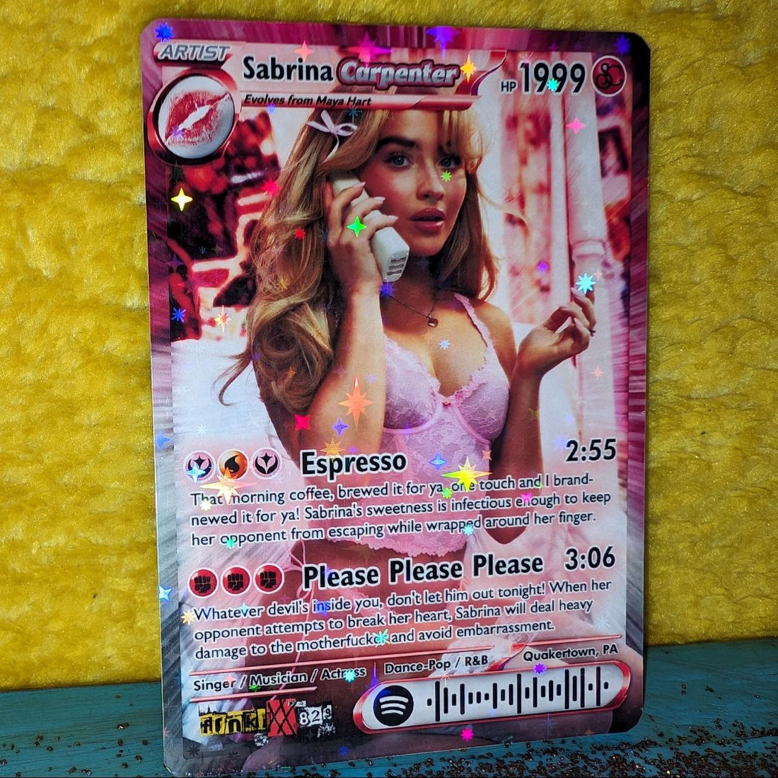 Sabrina Carpenter Holographic Trading Card frnkiXX.829
