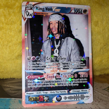 King Von Holographic Trading Card