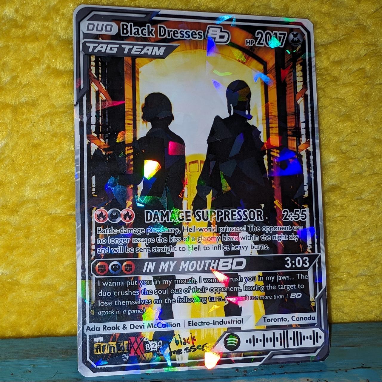 Black Dresses Holographic Trading Card