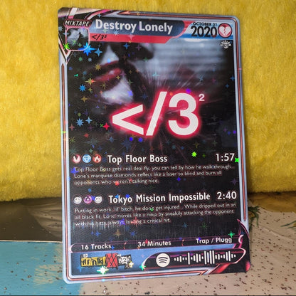 Destroy Lonely Holographic Trading Card Set