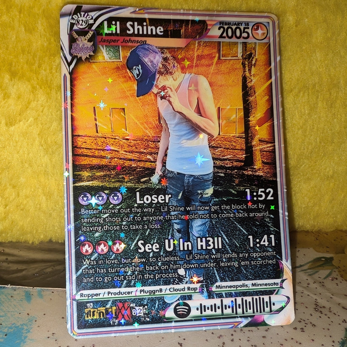 Lil Shine Holographic Trading Card