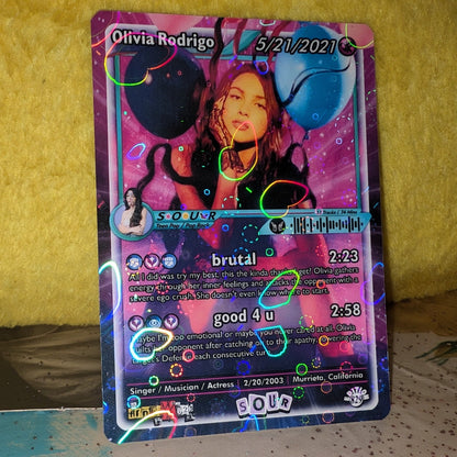 Olivia Rodrigo Holographic Trading Card Set