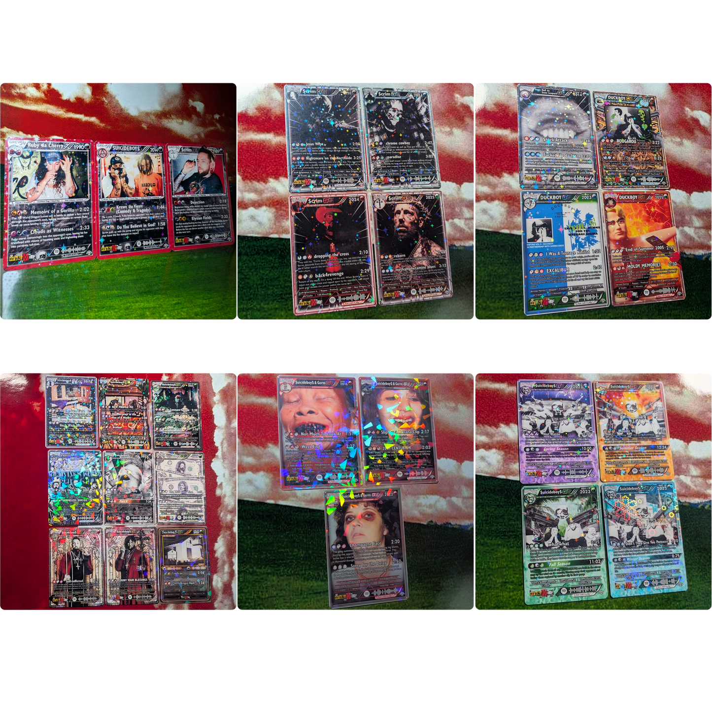 SUICIDEBOYS / Scrim / Ruby / G59 Holographic Trading Card Sets