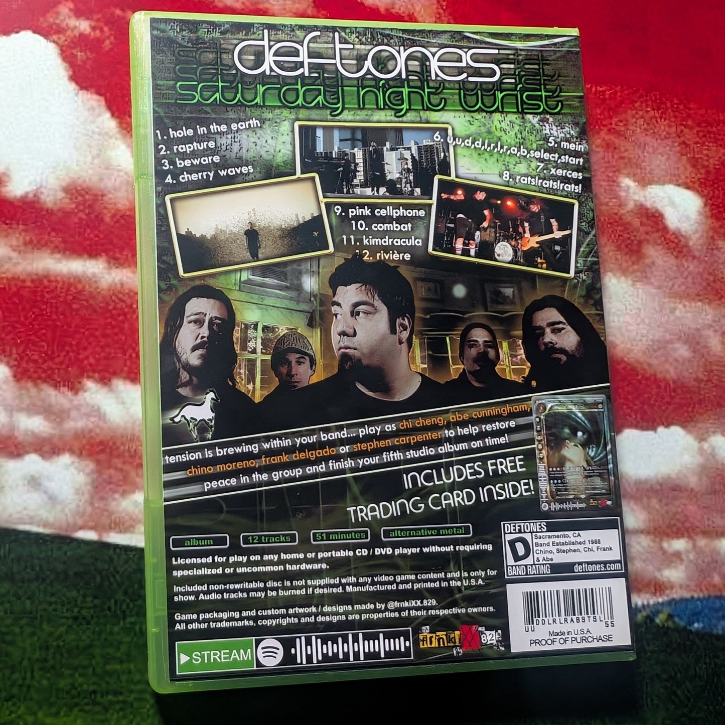 Deftones - "Saturday Night Wrist" Game Case