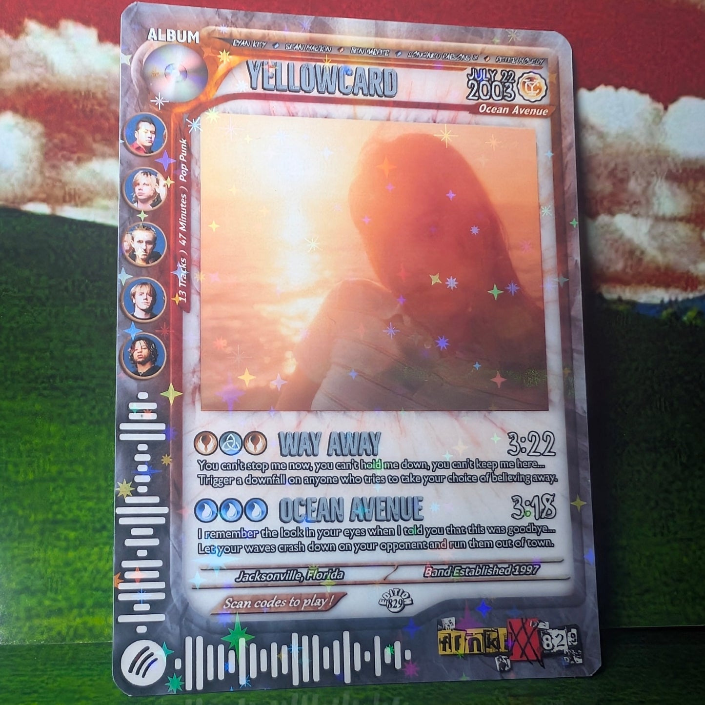 Yellowcard Holographic Trading Card