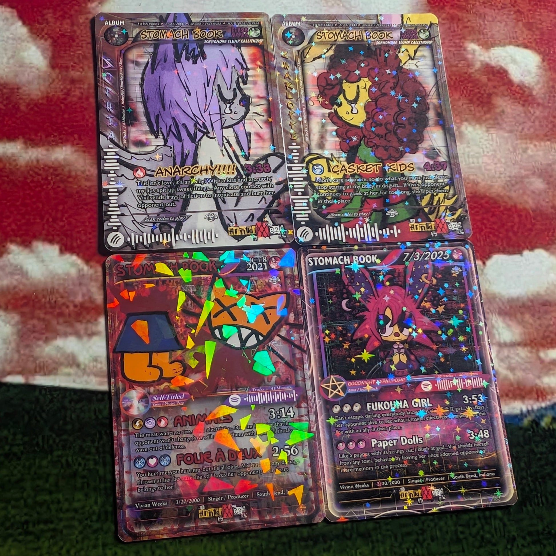 book of pokemon cards STOMACH BOOK Holographic Trading Card Set – frnkiXX.829