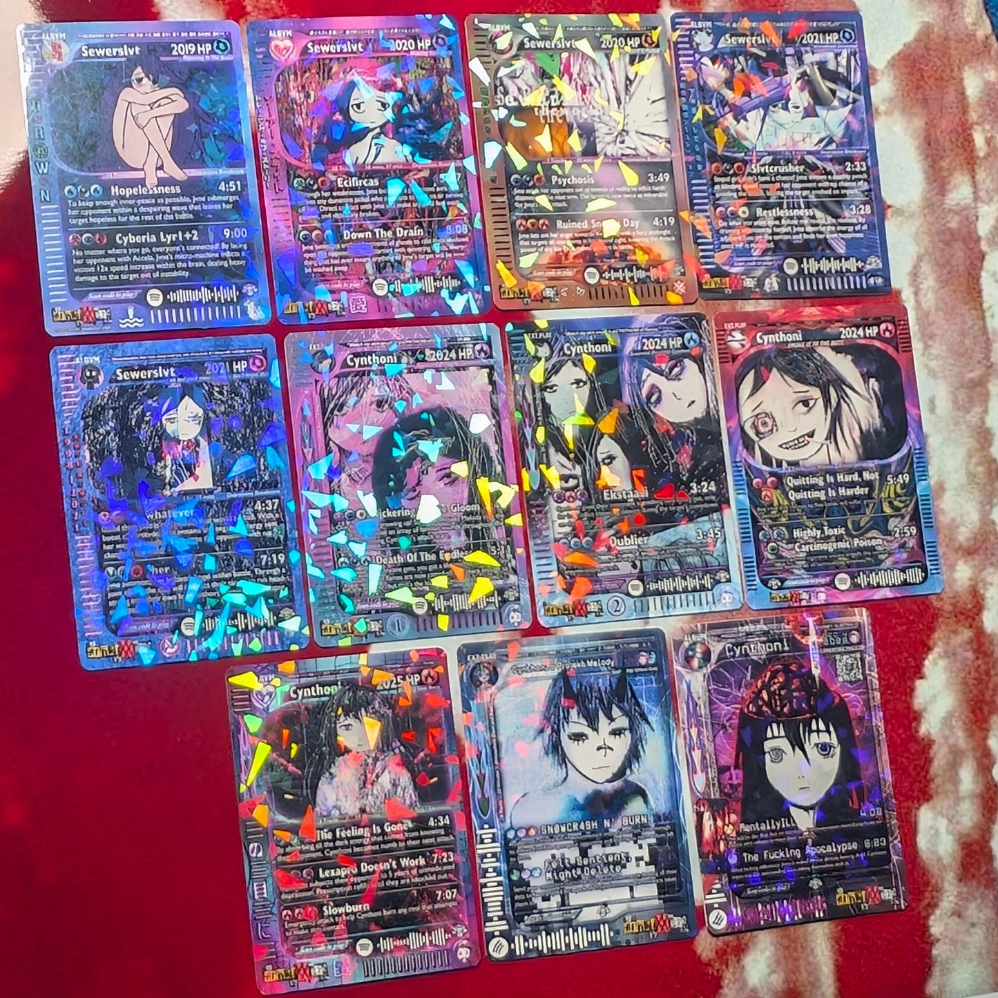 Sewerslvt/Cynthoni Holographic Trading Card Set