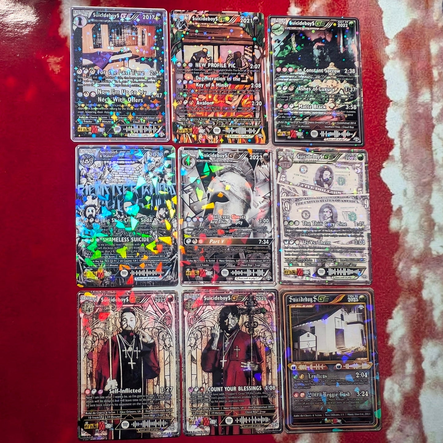 SUICIDEBOYS / Scrim / Ruby / G59 Holographic Trading Card Sets