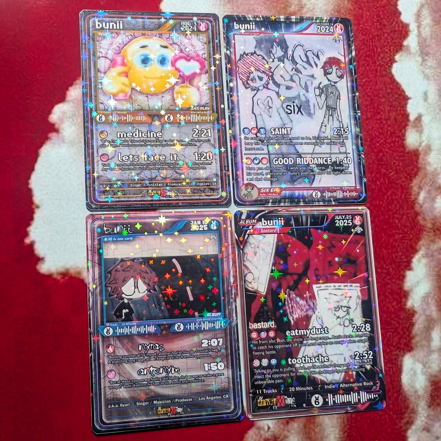 bunii / 6yari Holographic Trading Card Set