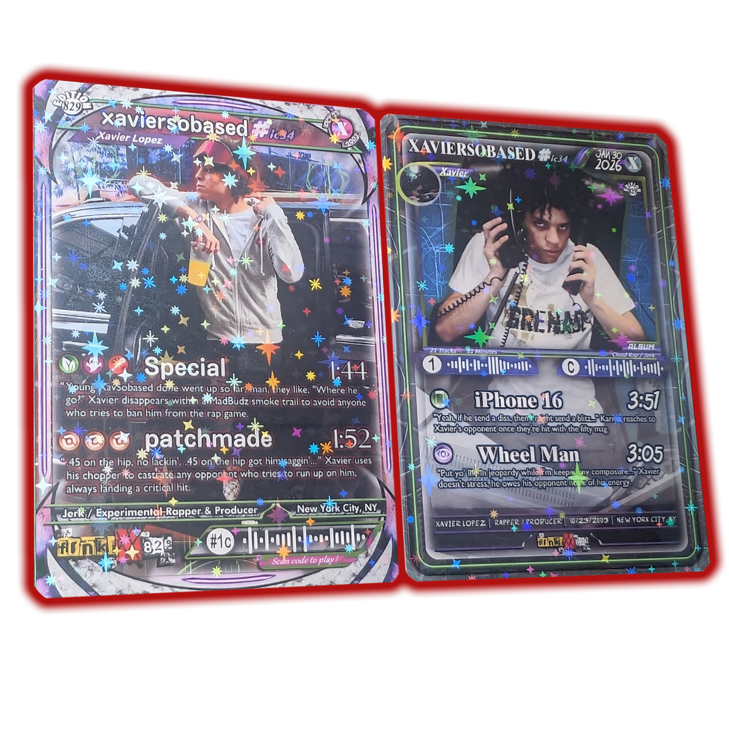 xaviersobased Holographic Trading Card Set