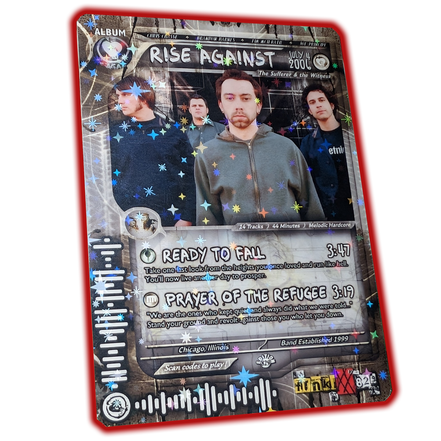 Rise Against Holographic Trading Card