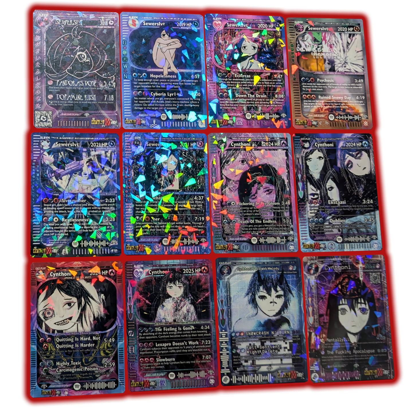 Sewerslvt/Cynthoni Holographic Trading Card Set