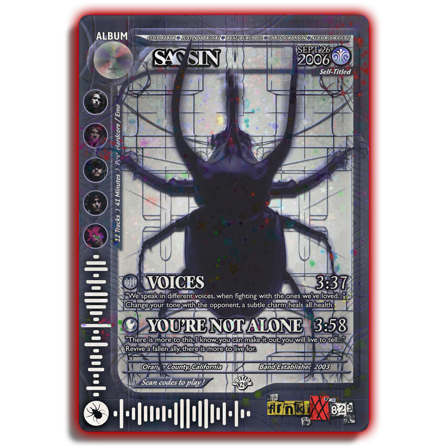 Saosin Holographic Trading Card