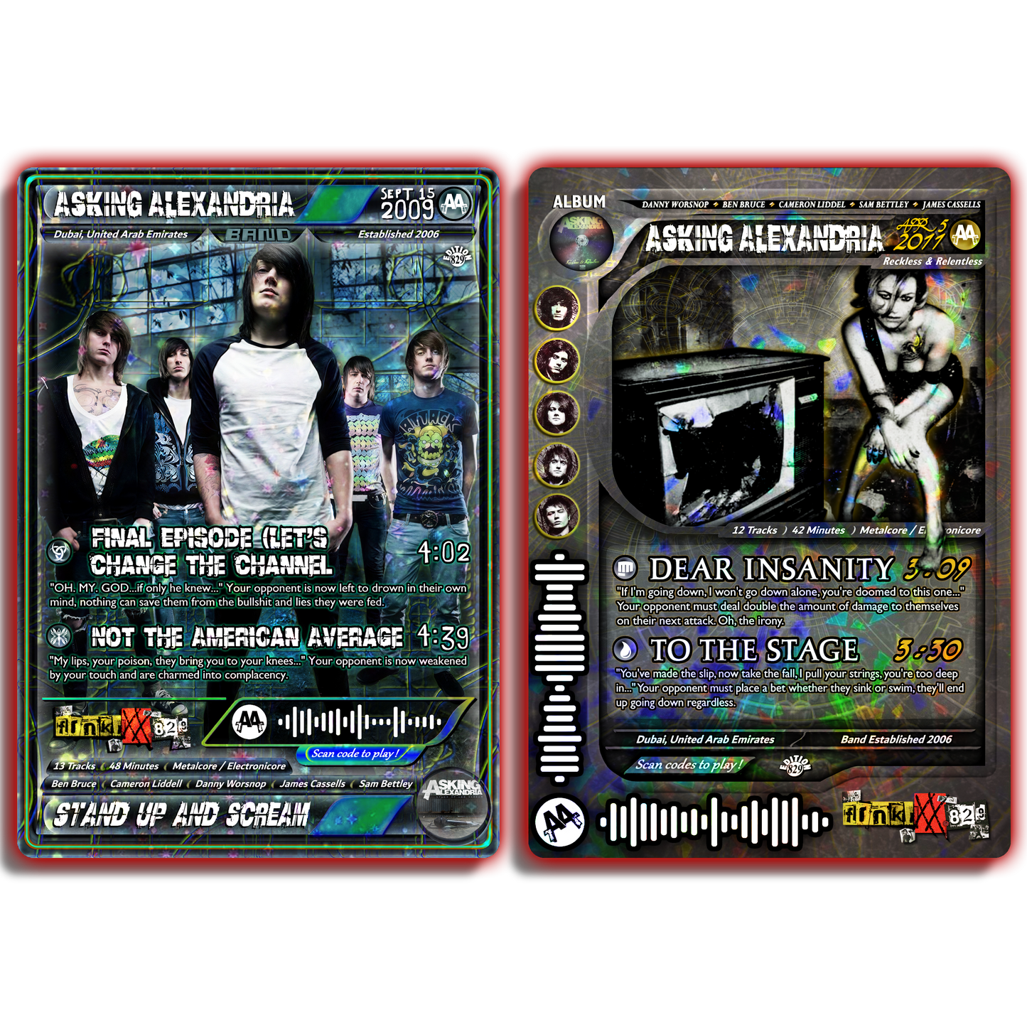 Asking Alexandria Holographic Trading Card Set