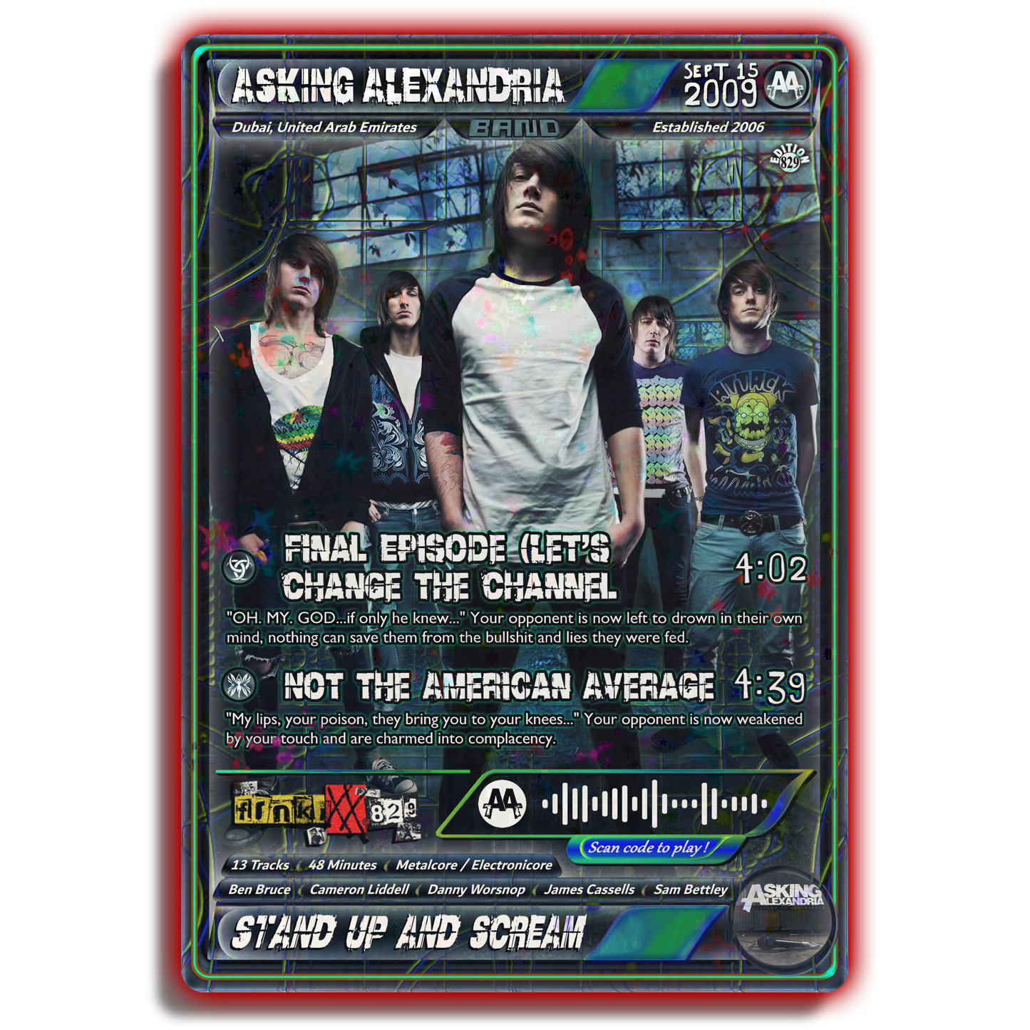 Asking Alexandria Holographic Trading Card Set