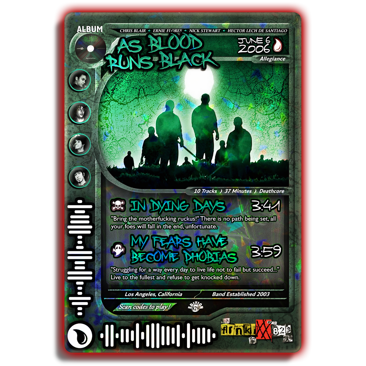 As Blood Runs Black Holographic Trading Card