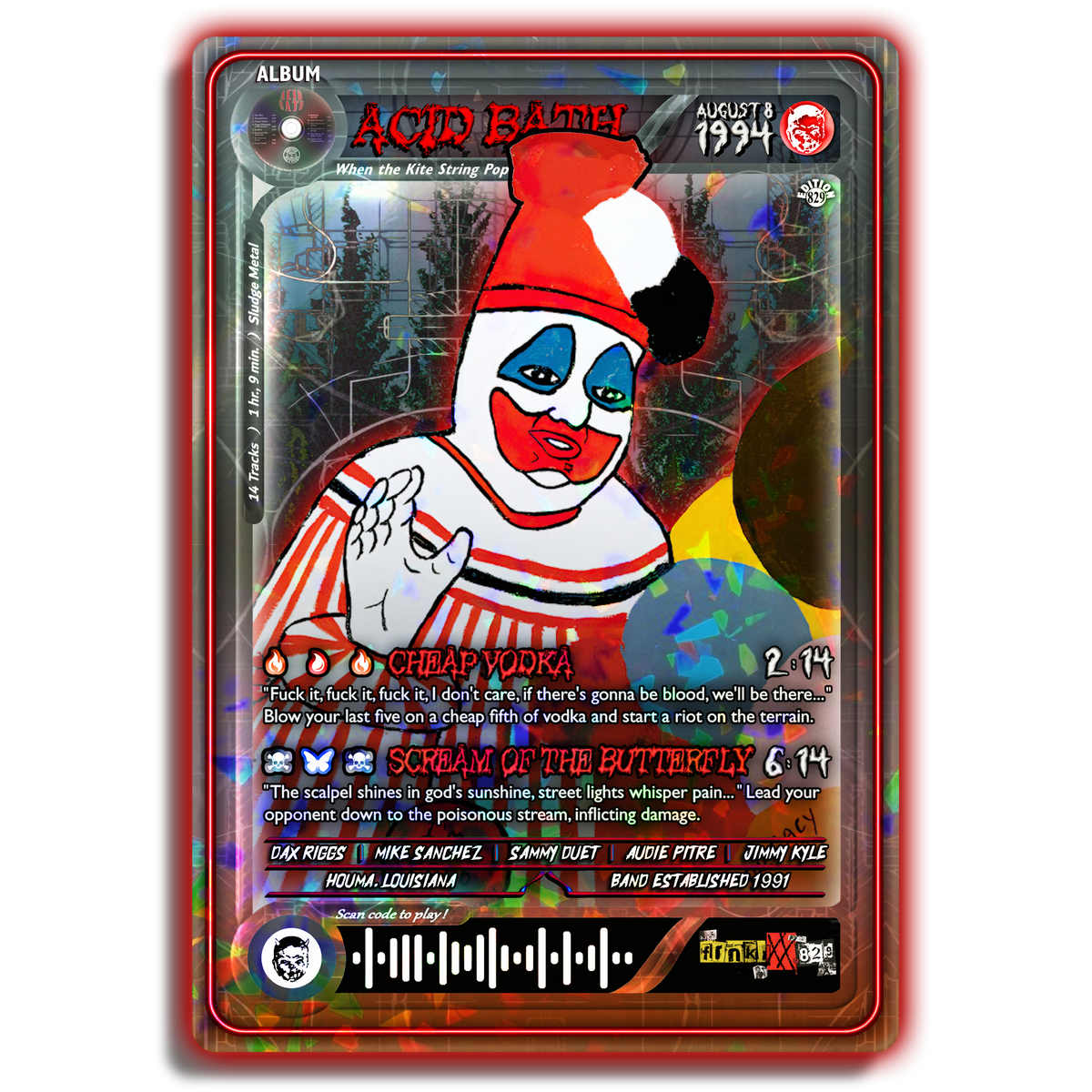 Acid Bath Holographic Trading Card Set